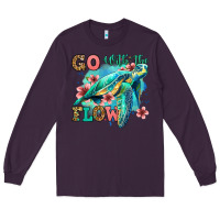Plum go with the flow floral turtle Long Sleeve Tee - Jasminsmagicworld