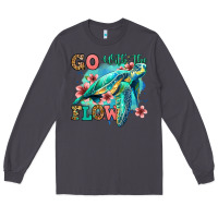Smoke go with the flow floral turtle Long Sleeve Tee - Jasminsmagicworld