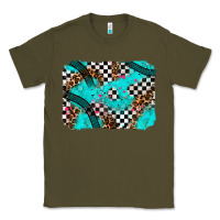 Army Green race day turquoise background Classic Tee - AdoDesignShop
