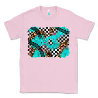 Bubblegum Pink race day turquoise background Classic Tee - AdoDesignShop