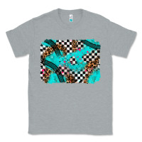Heather Grey race day turquoise background Classic Tee - AdoDesignShop