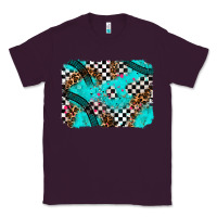 Plum race day turquoise background Classic Tee - AdoDesignShop