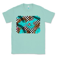 Seafoam race day turquoise background Classic Tee - AdoDesignShop