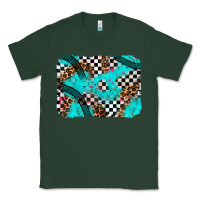 Sports Green race day turquoise background Classic Tee - AdoDesignShop