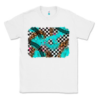 White race day turquoise background Classic Tee - AdoDesignShop