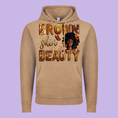 Brown Skin Beauty Vintage Hoodie Designed By Zillion Design Studio