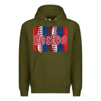 Army Green boston baseball team spirit brushstrokes Premium Hoodie - Artiststas