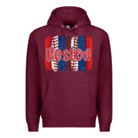 Burgundy boston baseball team spirit brushstrokes Premium Hoodie - Artiststas