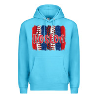 Ocean Blue boston baseball team spirit brushstrokes Premium Hoodie - Artiststas