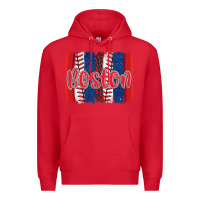 Red boston baseball team spirit brushstrokes Premium Hoodie - Artiststas
