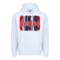 White boston baseball team spirit brushstrokes Premium Hoodie - Artiststas