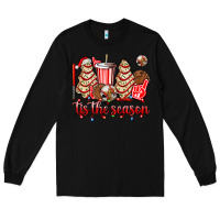 Black tis the season christmas tree  cake baseball Long Sleeve Tee - AdoDesignShop