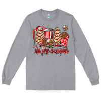 Heather Grey tis the season christmas tree  cake baseball Long Sleeve Tee - AdoDesignShop