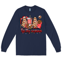 Navy tis the season christmas tree  cake baseball Long Sleeve Tee - AdoDesignShop