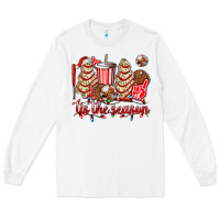 White tis the season christmas tree  cake baseball Long Sleeve Tee - AdoDesignShop