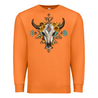 Carrot bull skull with aztec sunflower leopard Premium Sweatshirt - MaliasSmallBusiness