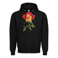 Black Ketchup And Mustard Rose Zipper Hoodie - LillyAllenDesigns