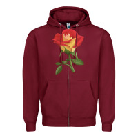 Burgundy Ketchup And Mustard Rose Zipper Hoodie - LillyAllenDesigns