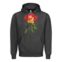 Charcoal Heather Ketchup And Mustard Rose Zipper Hoodie - LillyAllenDesigns