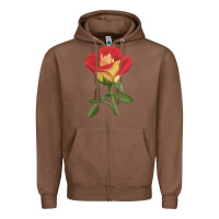 Chestnut Ketchup And Mustard Rose Zipper Hoodie - LillyAllenDesigns