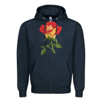 Navy Ketchup And Mustard Rose Zipper Hoodie - LillyAllenDesigns