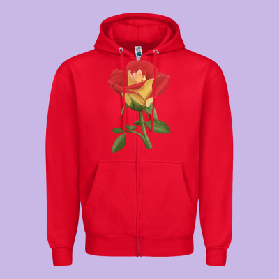 Ketchup And Mustard Rose Zipper Hoodie Designed By Lillyallendesigns