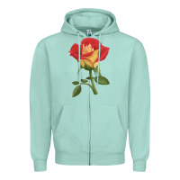 Seafoam Ketchup And Mustard Rose Zipper Hoodie - LillyAllenDesigns