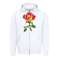 White Ketchup And Mustard Rose Zipper Hoodie - LillyAllenDesigns