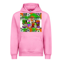 Fuchsia Pink Halloween Coffee Cups Urban Hoodie - texasbilliewilder