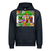 Navy Halloween Coffee Cups Urban Hoodie - texasbilliewilder