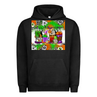 Pigment Black Halloween Coffee Cups Urban Hoodie - texasbilliewilder