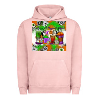 Pigment Salmon Halloween Coffee Cups Urban Hoodie - texasbilliewilder