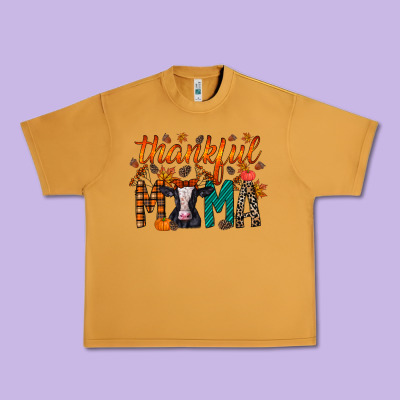 Thankful Mama Holstein Cow Urban Heavy Tee Designed By Racoondesign