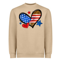 Mushroom American flag heart leopard Heavyweight Sweatshirt - Neo Western