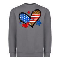 Storm American flag heart leopard Heavyweight Sweatshirt - Neo Western