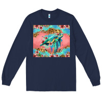 Navy floral turtle Long Sleeve Tee - Jasminsmagicworld