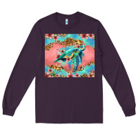 Plum floral turtle Long Sleeve Tee - Jasminsmagicworld