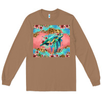 Toasted Coconut floral turtle Long Sleeve Tee - Jasminsmagicworld