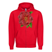 Red Cinco De Mayo Rose Zipper Hoodie - LillyAllenDesigns