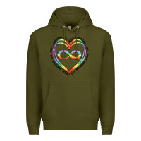 Army Green autism heart Premium Hoodie - Artiststas