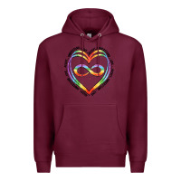 Burgundy autism heart Premium Hoodie - Artiststas