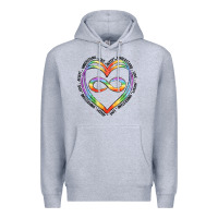 Heather Grey autism heart Premium Hoodie - Artiststas