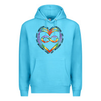 Ocean Blue autism heart Premium Hoodie - Artiststas