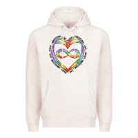 Pale Pink autism heart Premium Hoodie - Artiststas