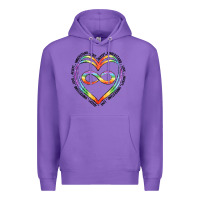 Purple autism heart Premium Hoodie - Artiststas