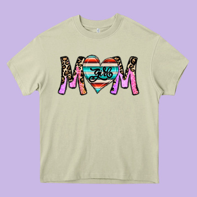 Girl Mom Heavy Core Tee Designed By Cowhidedigitalart