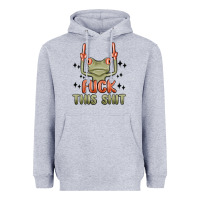 Heather Grey fuck this shit Heavyweight Hoodie - MaliasSmallBusiness