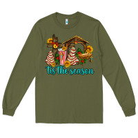 Army Green tis the seasin with christmas cake abd jesus Long Sleeve Tee - AdoDesignShop