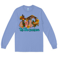 Colony Blue tis the seasin with christmas cake abd jesus Long Sleeve Tee - AdoDesignShop