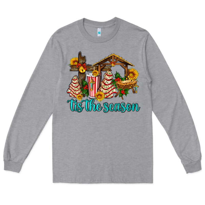 Tis The Seasin With Christmas Cake Abd Jesus Long Sleeve Tee by AdoDesignShop | Teevron